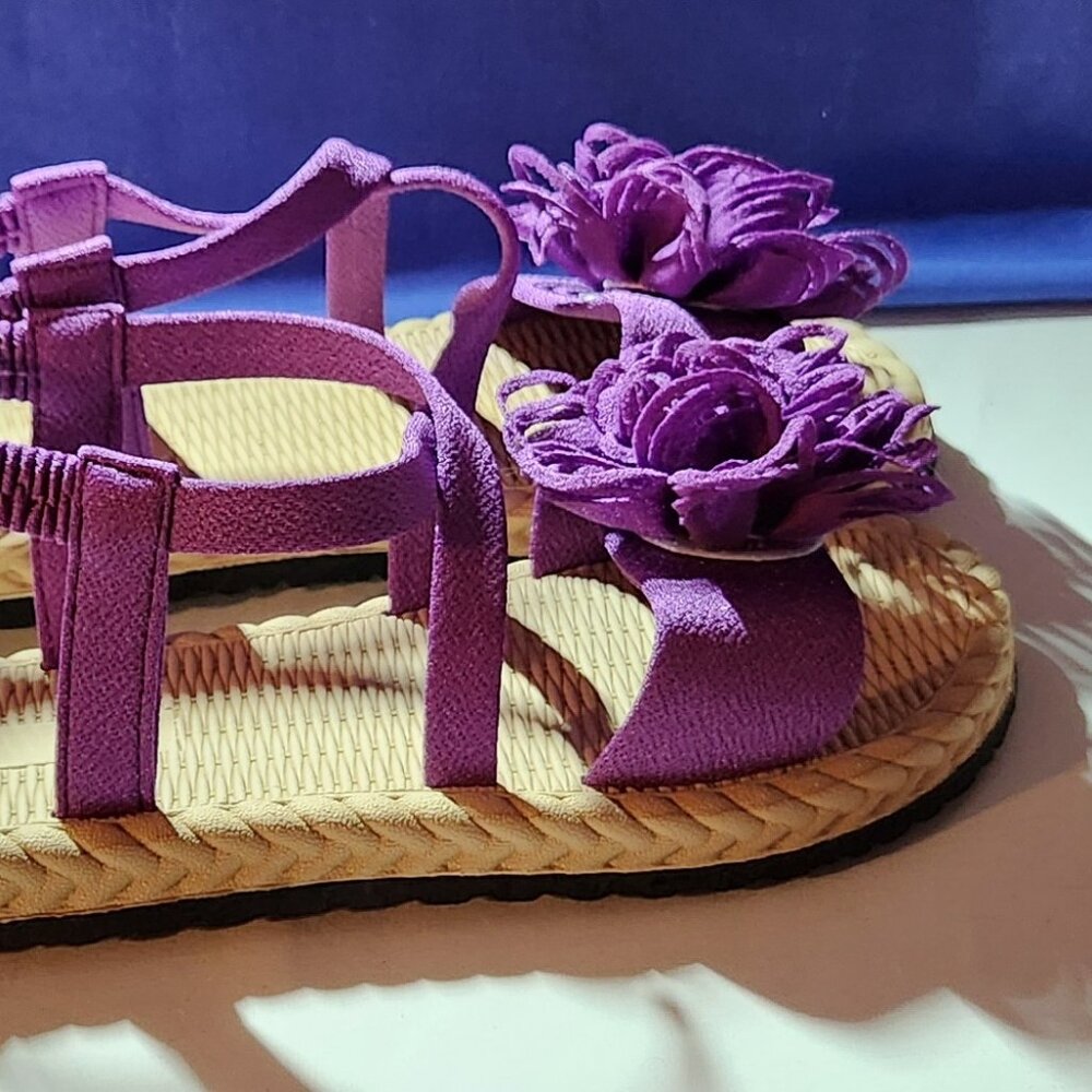 Brand new purple sandals sz 36 sz 6 bow NWOB - Picture 3 of 6